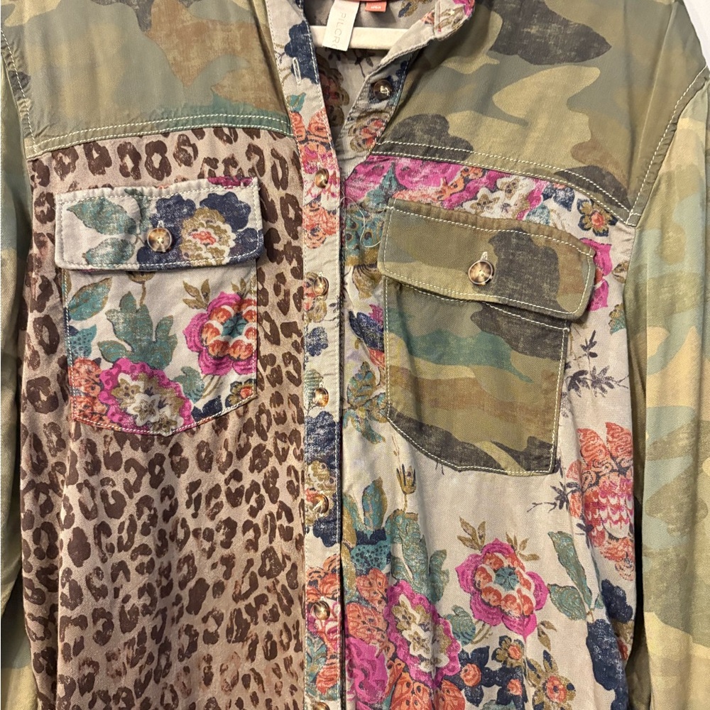 Pilcro Multicolor Patchwork Shirt - image 2